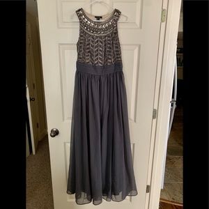 Boutique Brand Slate beaded Prom Dress- Size 6